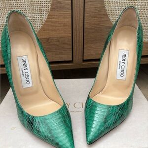 Jimmy Choo Emerald Snakeskin Heels